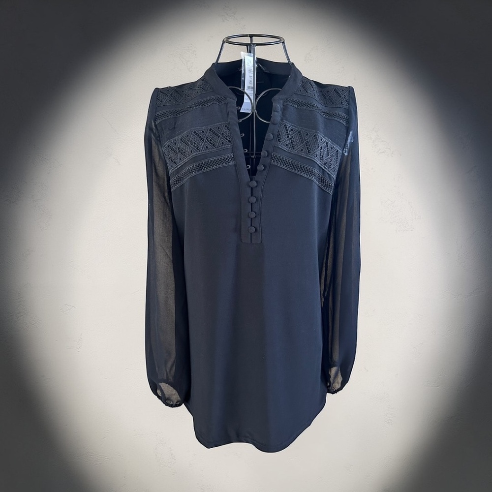 White House Black Market black tunic top, size XXS, NWT (retail $99)